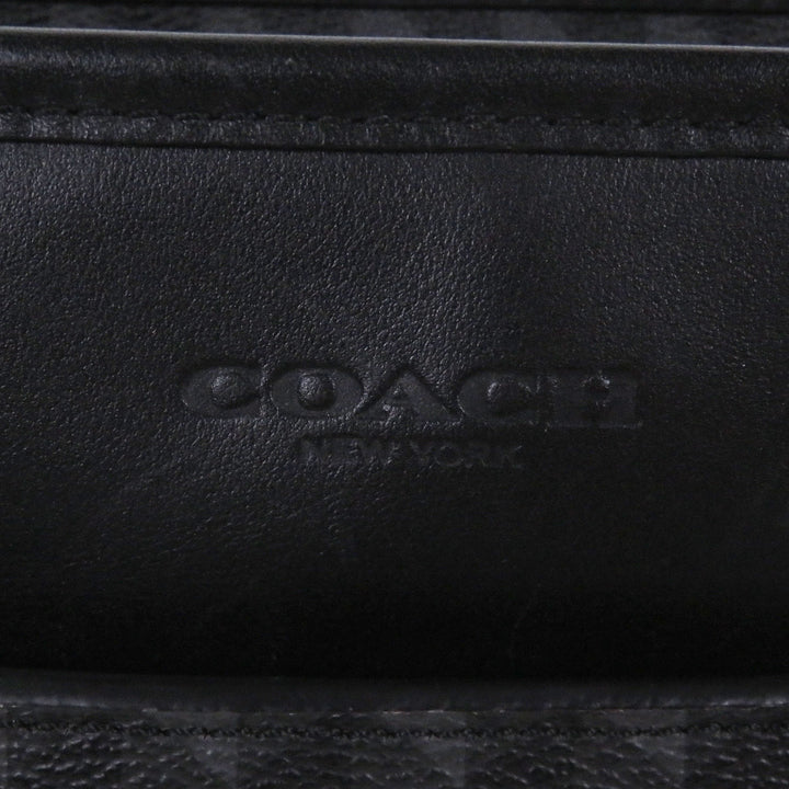 Great COACH Briefcase All-over print 2-way shoulder bag black leather
