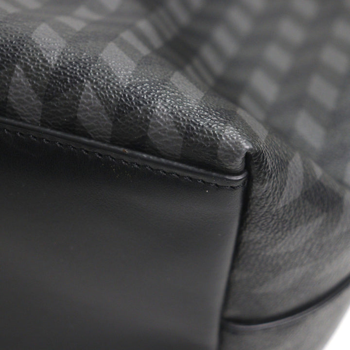 Great COACH Briefcase All-over print 2-way shoulder bag black leather