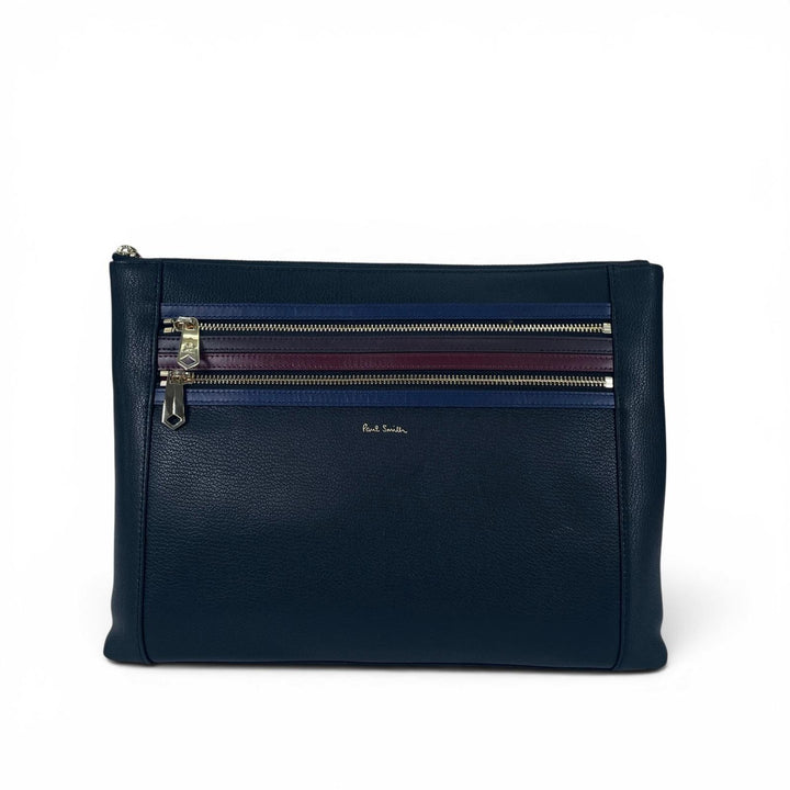 Pristine Paul Smith Striped 2-Way Leather Clutch Bag Calf leather mens