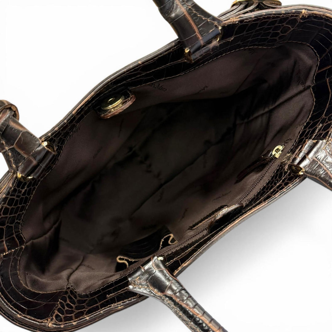 Great Max Mara Tote Bag Brown leather Women