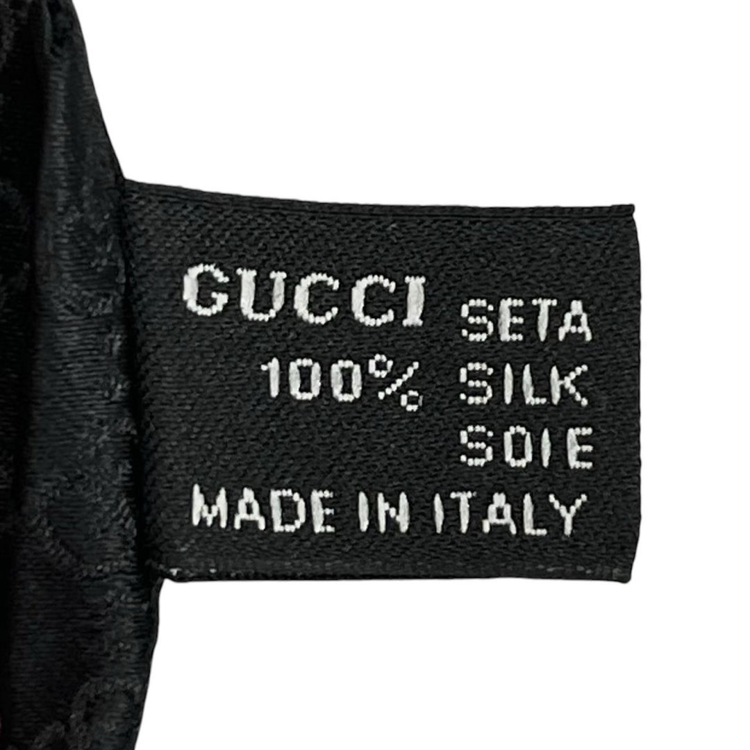 Pristine GUCCI tie GG pattern GG logo wide tie black silk mens