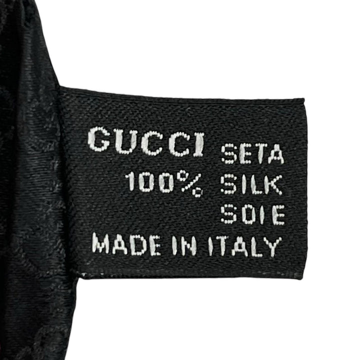 Pristine GUCCI tie GG pattern GG logo wide tie black silk mens