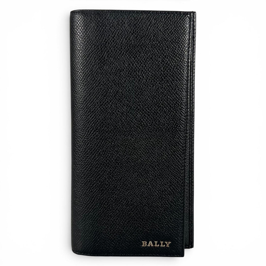 Pristine BALLY Purse LALIRO Leather Long Wallet with Metal Logo black mens