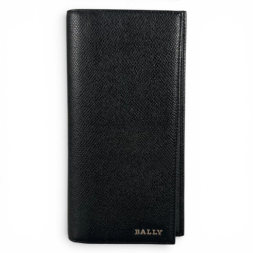 Pristine BALLY Purse LALIRO Leather Long Wallet with Metal Logo black mens