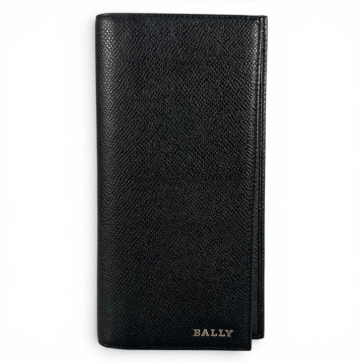 Pristine BALLY Purse LALIRO Leather Long Wallet with Metal Logo black mens