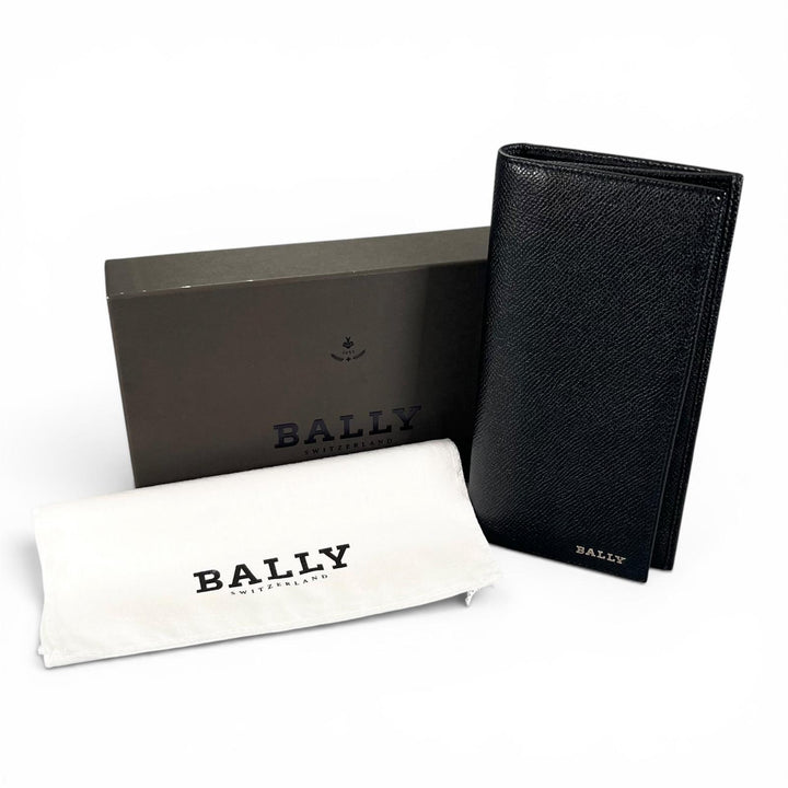 Pristine BALLY Purse LALIRO Leather Long Wallet with Metal Logo black mens