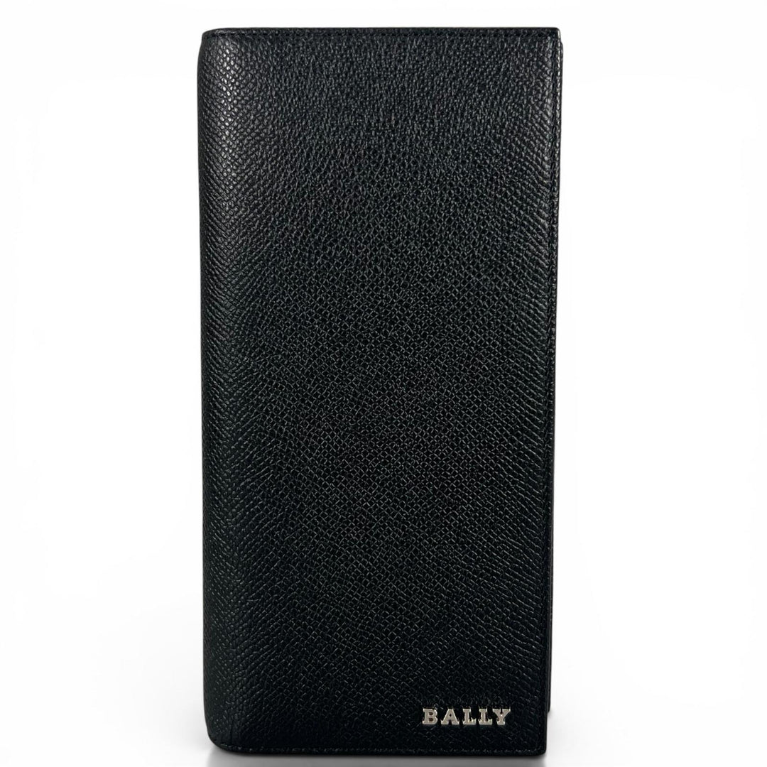 Excellent BALLY Purse LALIRO Leather long wallet with metal logo, bi-fold mens