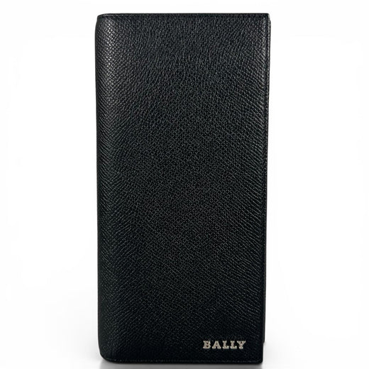 Excellent BALLY Purse LALIRO Leather long wallet with metal logo, bi-fold mens