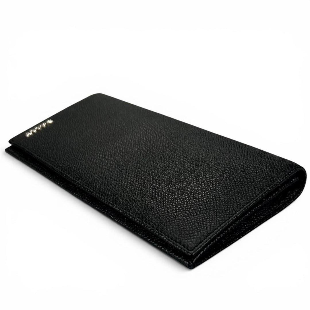 Excellent BALLY Purse LALIRO Leather long wallet with metal logo, bi-fold mens