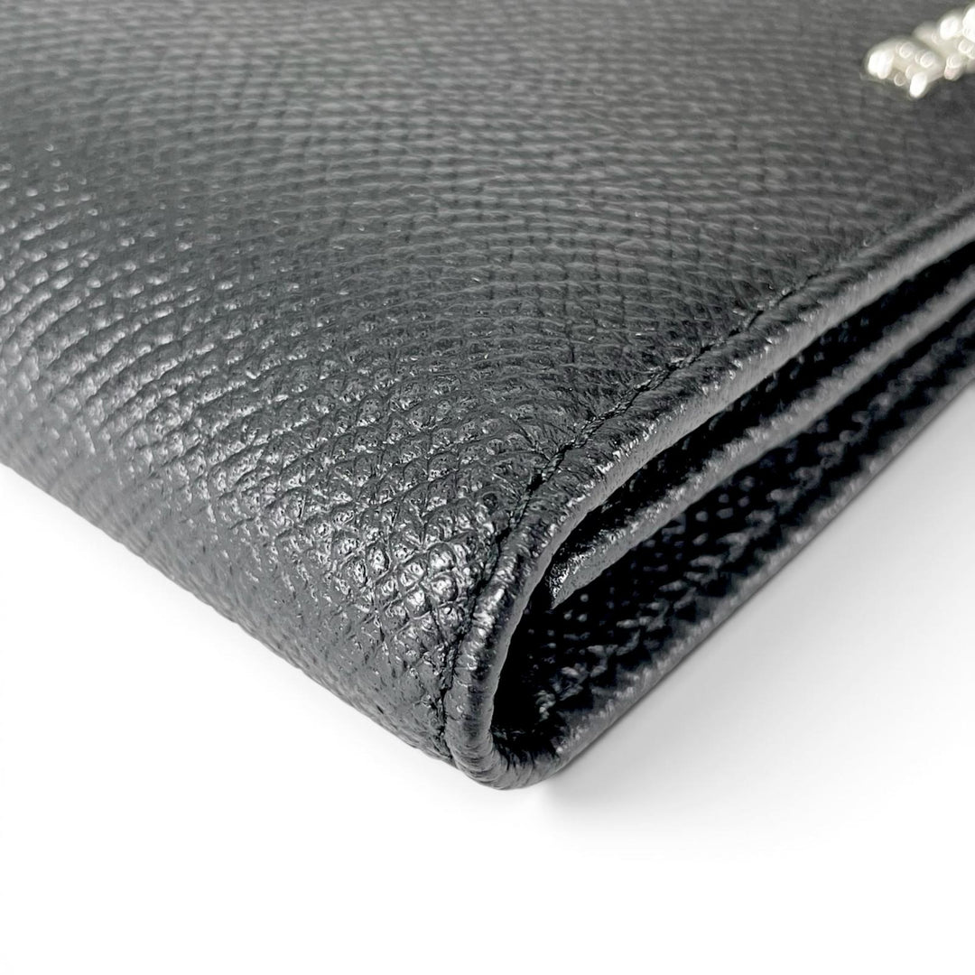 Excellent BALLY Purse LALIRO Leather long wallet with metal logo, bi-fold mens