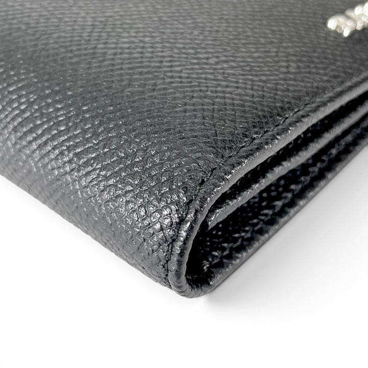 Excellent BALLY Purse LALIRO Leather long wallet with metal logo, bi-fold mens