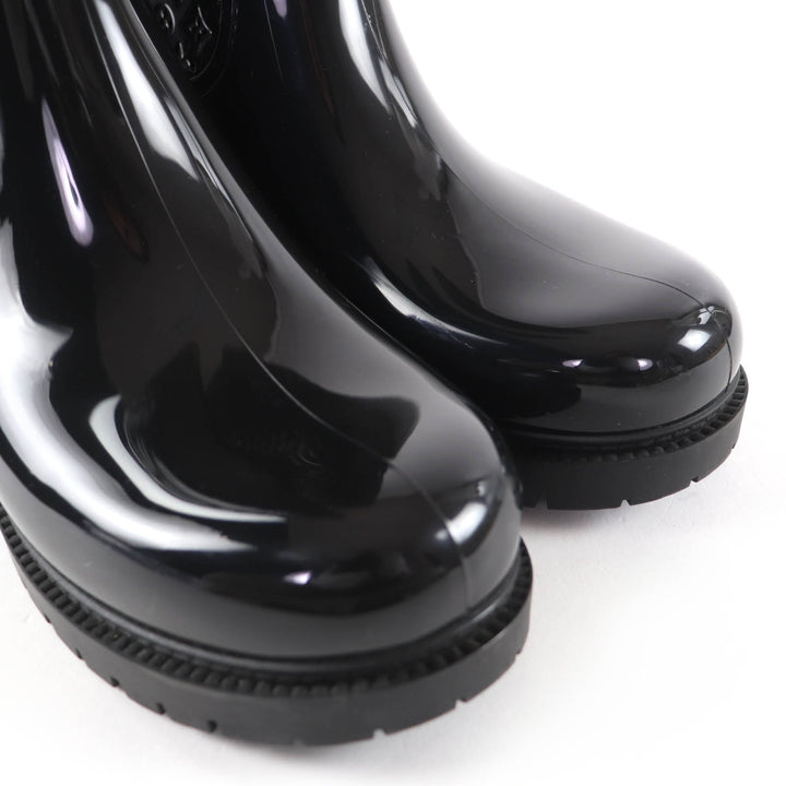 Great LOUIS VUITTON Knee-high boots Monogram rain boots black rubber Women 38