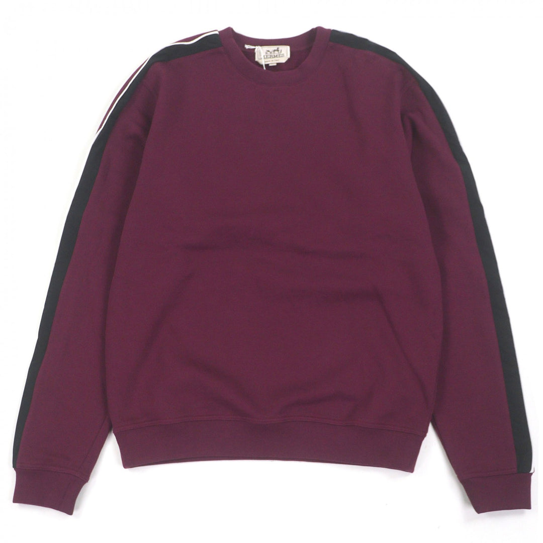 Pristine HERMES sweat Run H Side line Burgundy cotton mens S