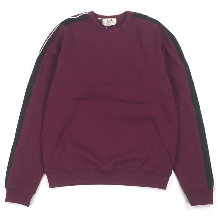 Pristine HERMES sweat Run H Side line Burgundy cotton mens S