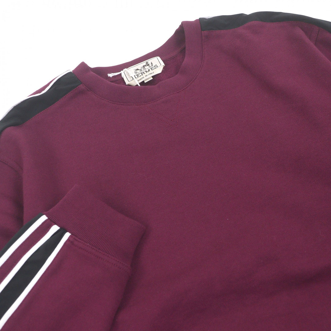 Pristine HERMES sweat Run H Side line Burgundy cotton mens S