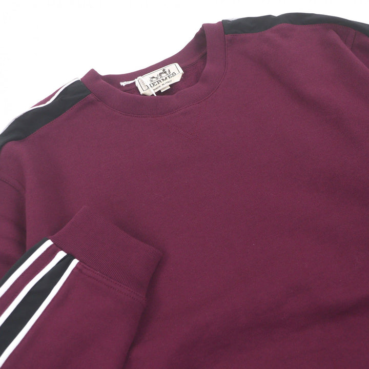Pristine HERMES sweat Run H Side line Burgundy cotton mens S