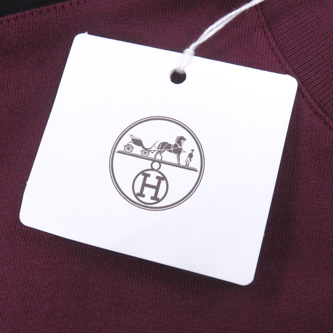 Pristine HERMES sweat Run H Side line Burgundy cotton mens S