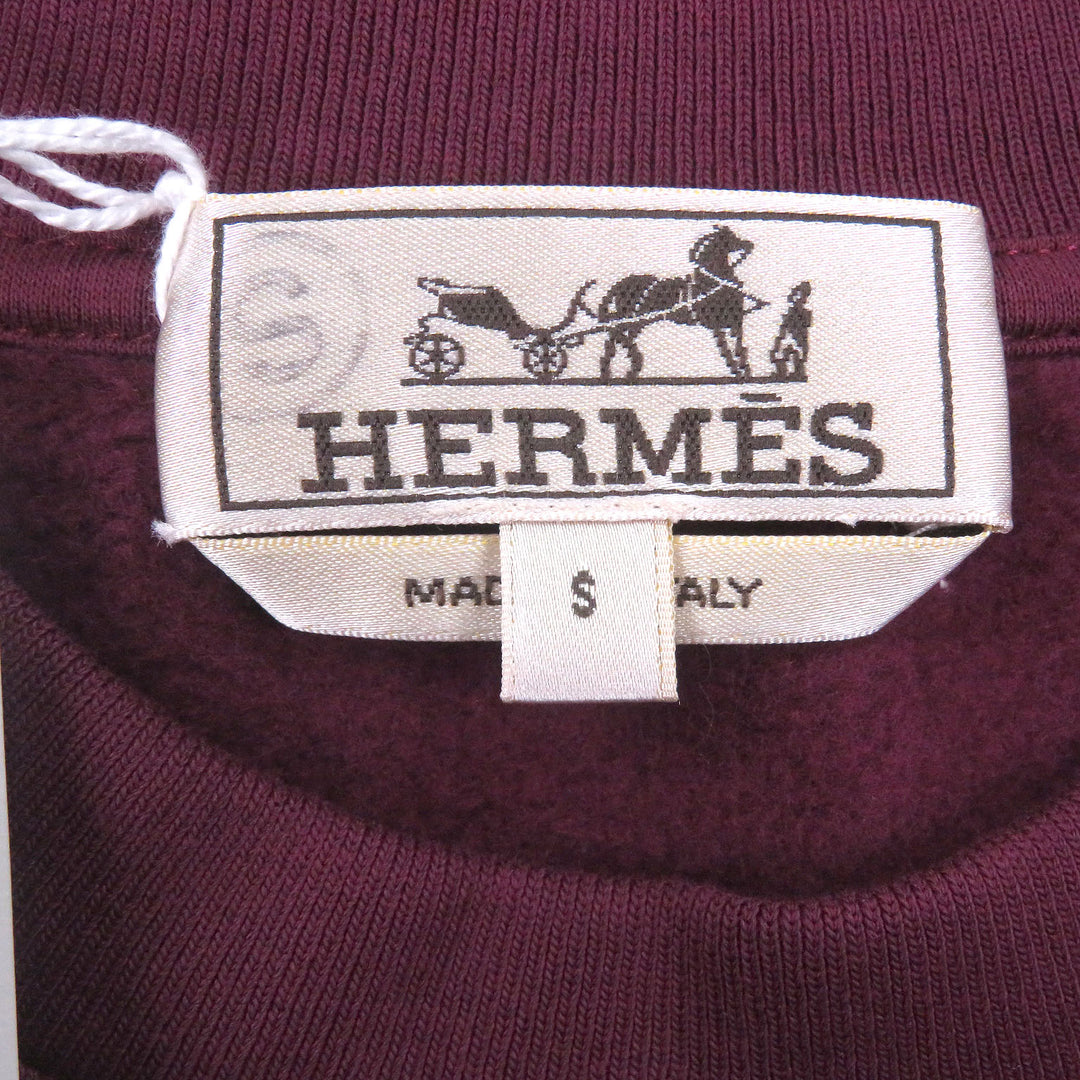 Pristine HERMES sweat Run H Side line Burgundy cotton mens S