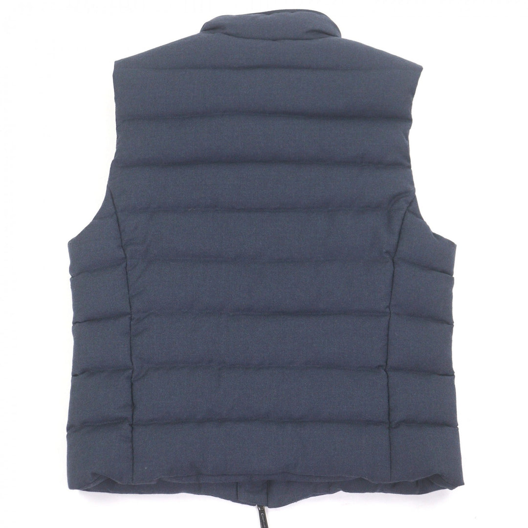 Excellent MOORER Down vest Stand collar WZIP Navy Virgin wool mens 44 OLIVER-L