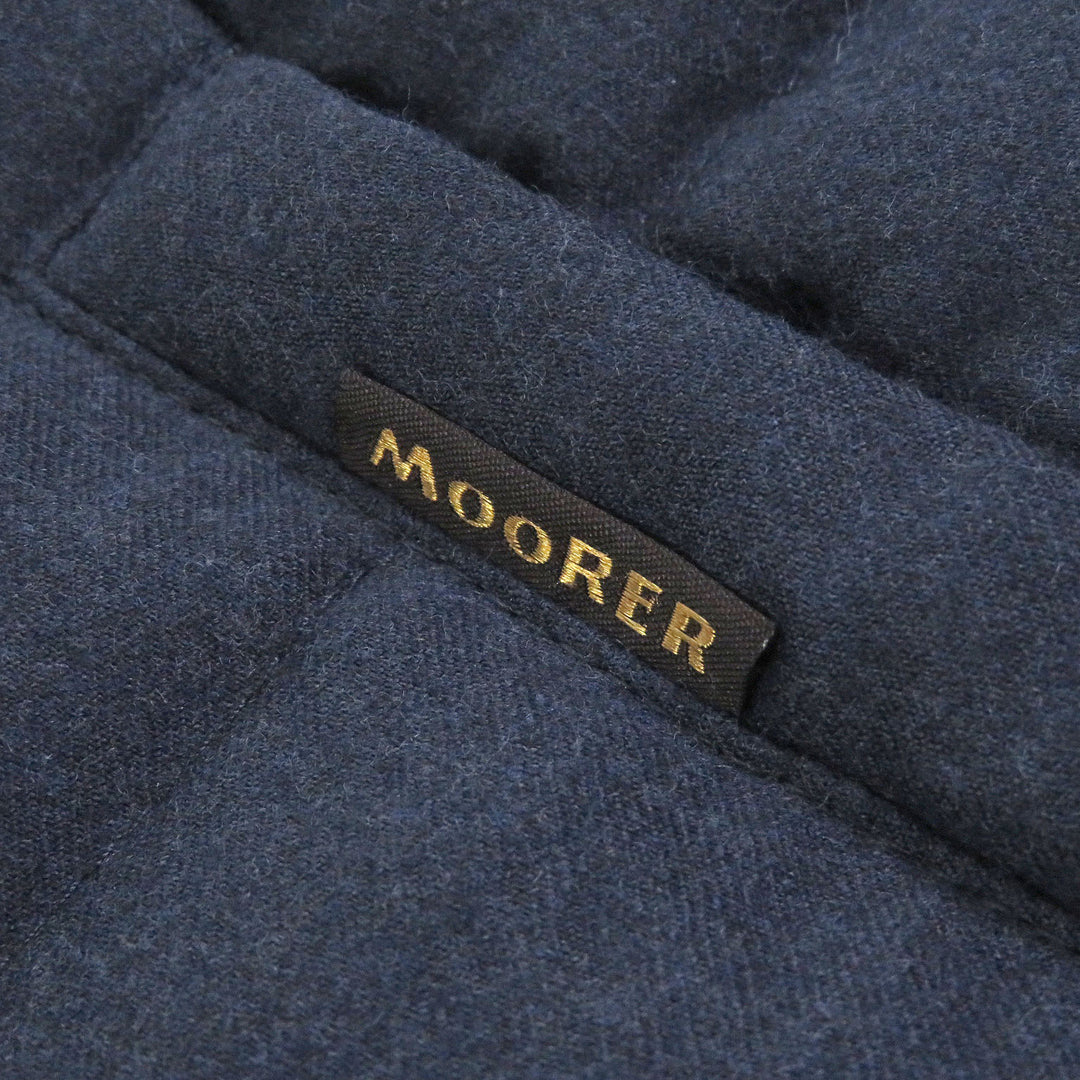 Excellent MOORER Down vest Stand collar WZIP Navy Virgin wool mens 44 OLIVER-L