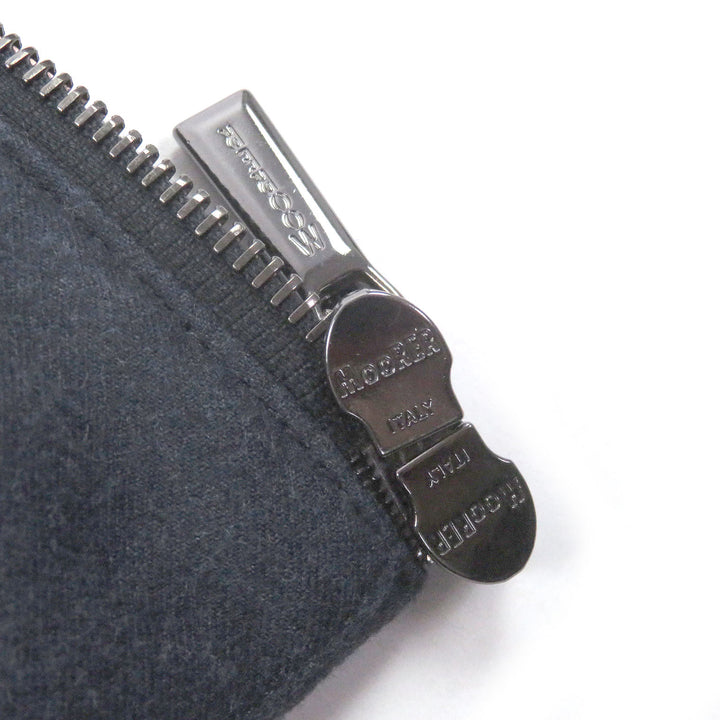 Excellent MOORER Down vest Stand collar WZIP Navy Virgin wool mens 44 OLIVER-L