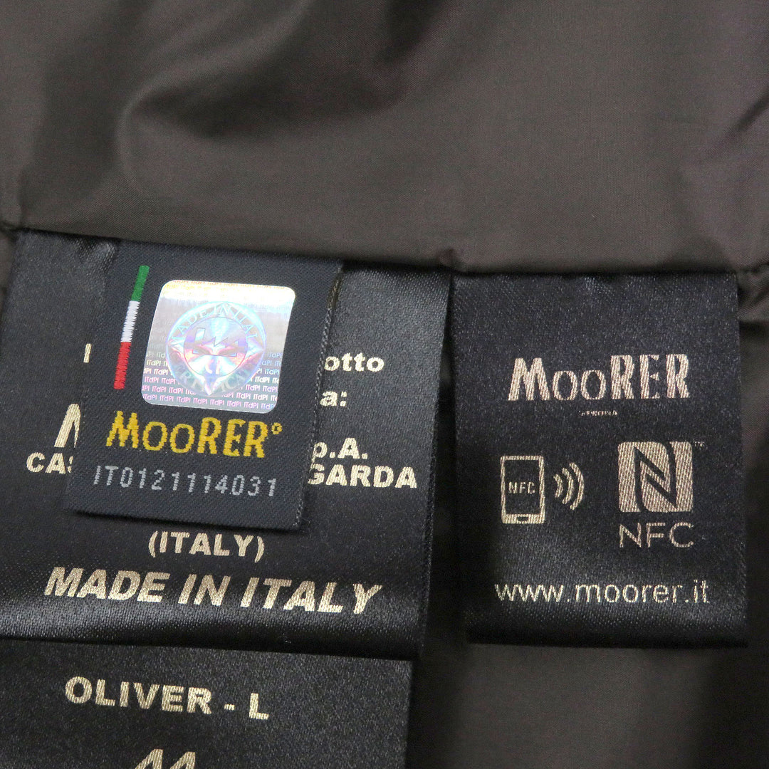 Excellent MOORER Down vest Stand collar WZIP Navy Virgin wool mens 44 OLIVER-L