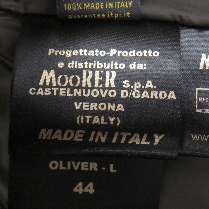 Excellent MOORER Down vest Stand collar WZIP Navy Virgin wool mens 44 OLIVER-L