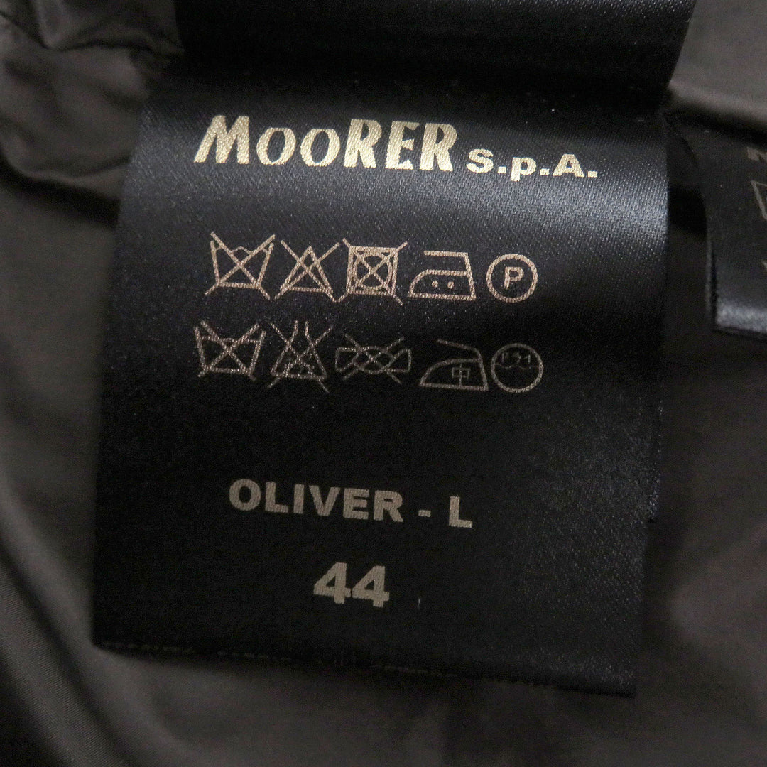 Excellent MOORER Down vest Stand collar WZIP Navy Virgin wool mens 44 OLIVER-L
