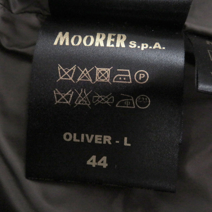 Excellent MOORER Down vest Stand collar WZIP Navy Virgin wool mens 44 OLIVER-L