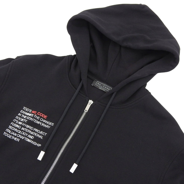 Excellent TOD’S hoodie NO CODE black cotton mens L X5MB544N600