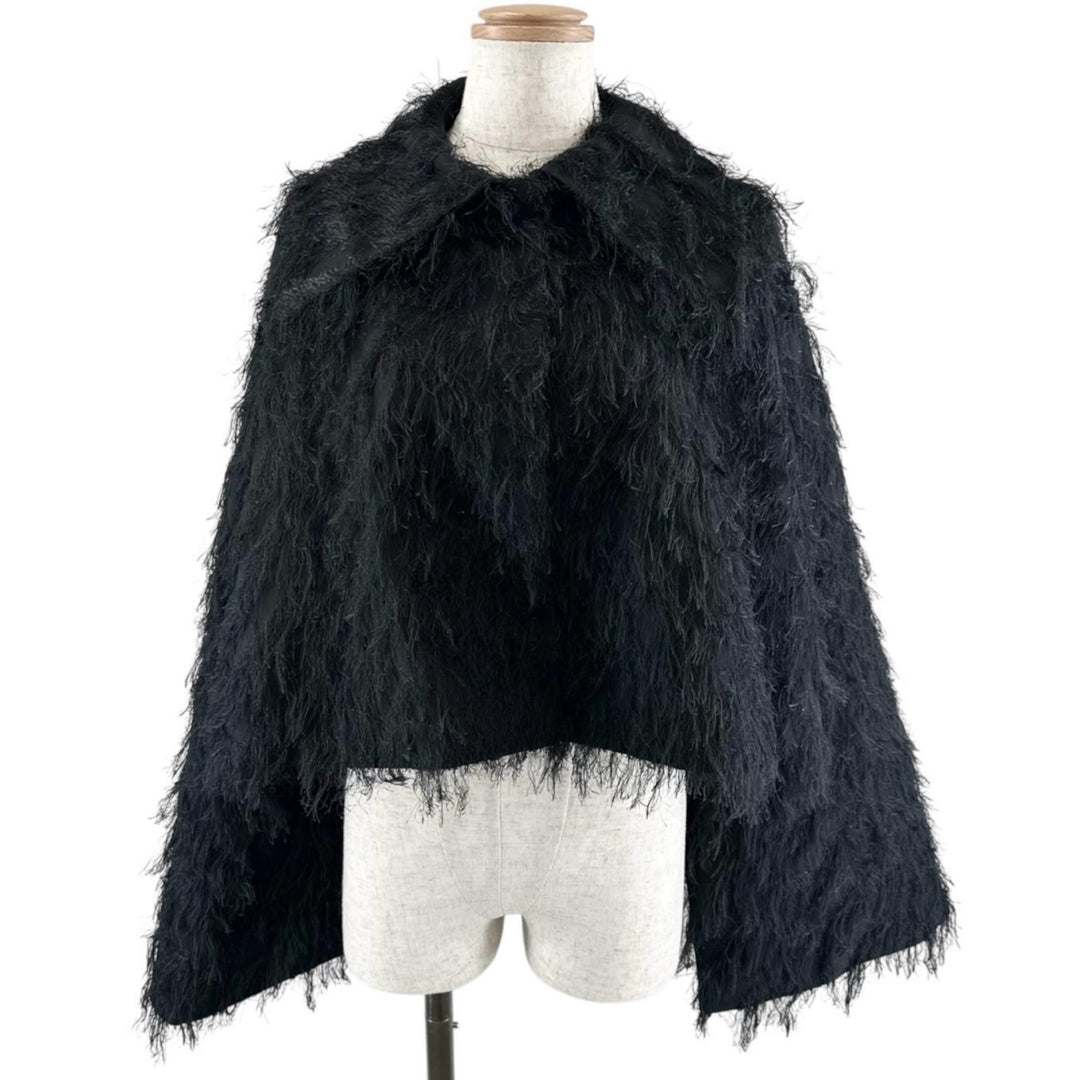 Excellent CLANE Jacket FRINGE SHORT JACKET Fringe short black Women 0