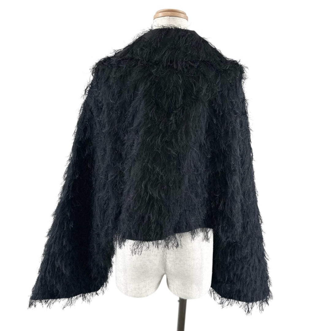 Excellent CLANE Jacket FRINGE SHORT JACKET Fringe short black Women 0