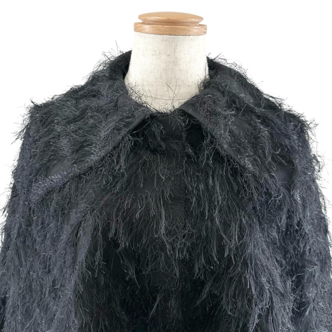 Excellent CLANE Jacket FRINGE SHORT JACKET Fringe short black Women 0