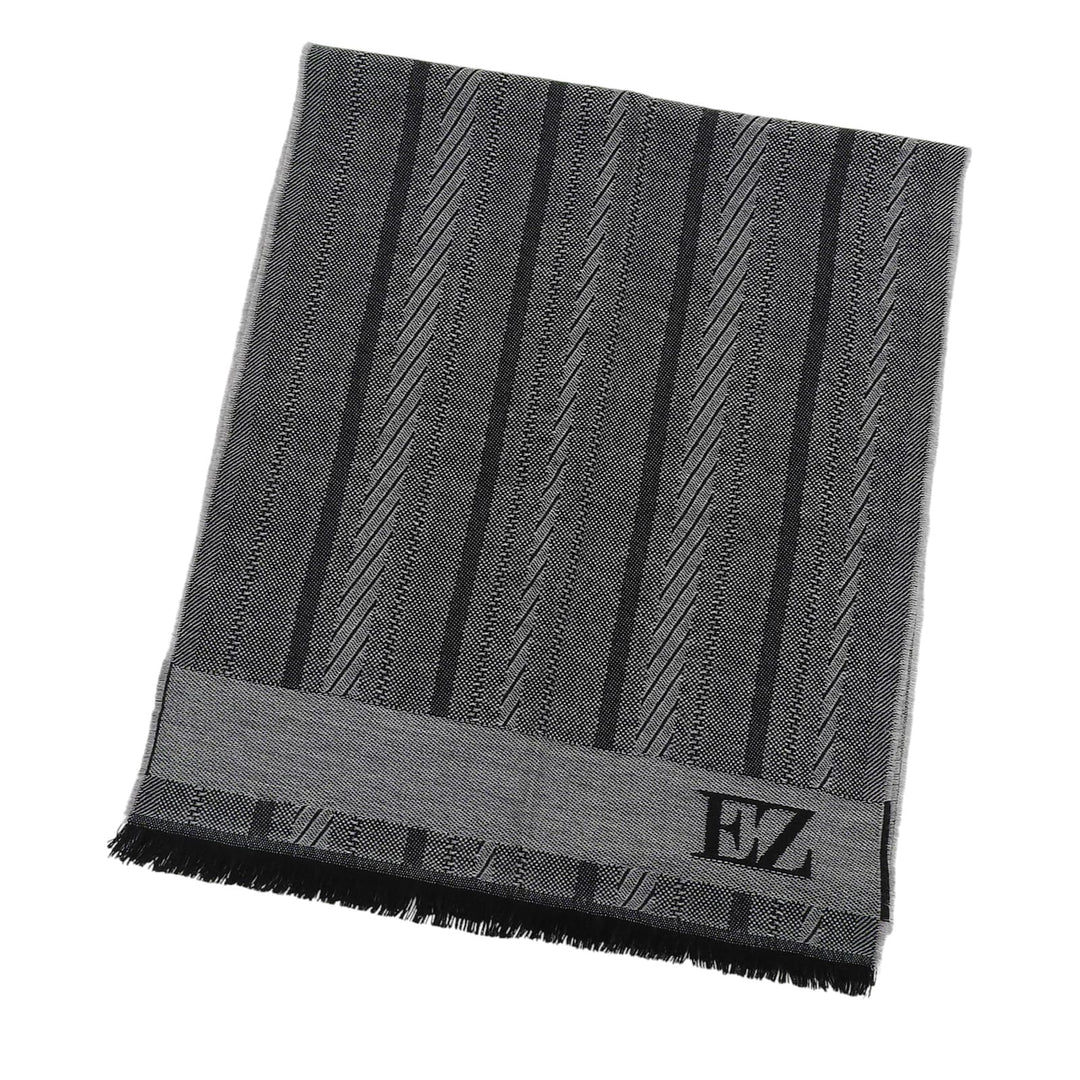 Excellent Ermenegildo Zegna Scarf Logo included, fringe gray wool mens