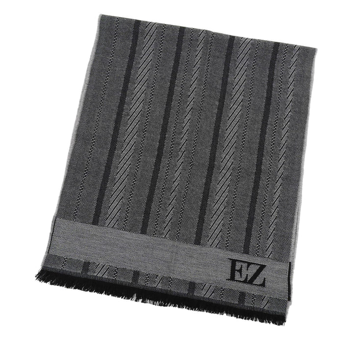 Excellent Ermenegildo Zegna Scarf Logo included, fringe gray wool mens