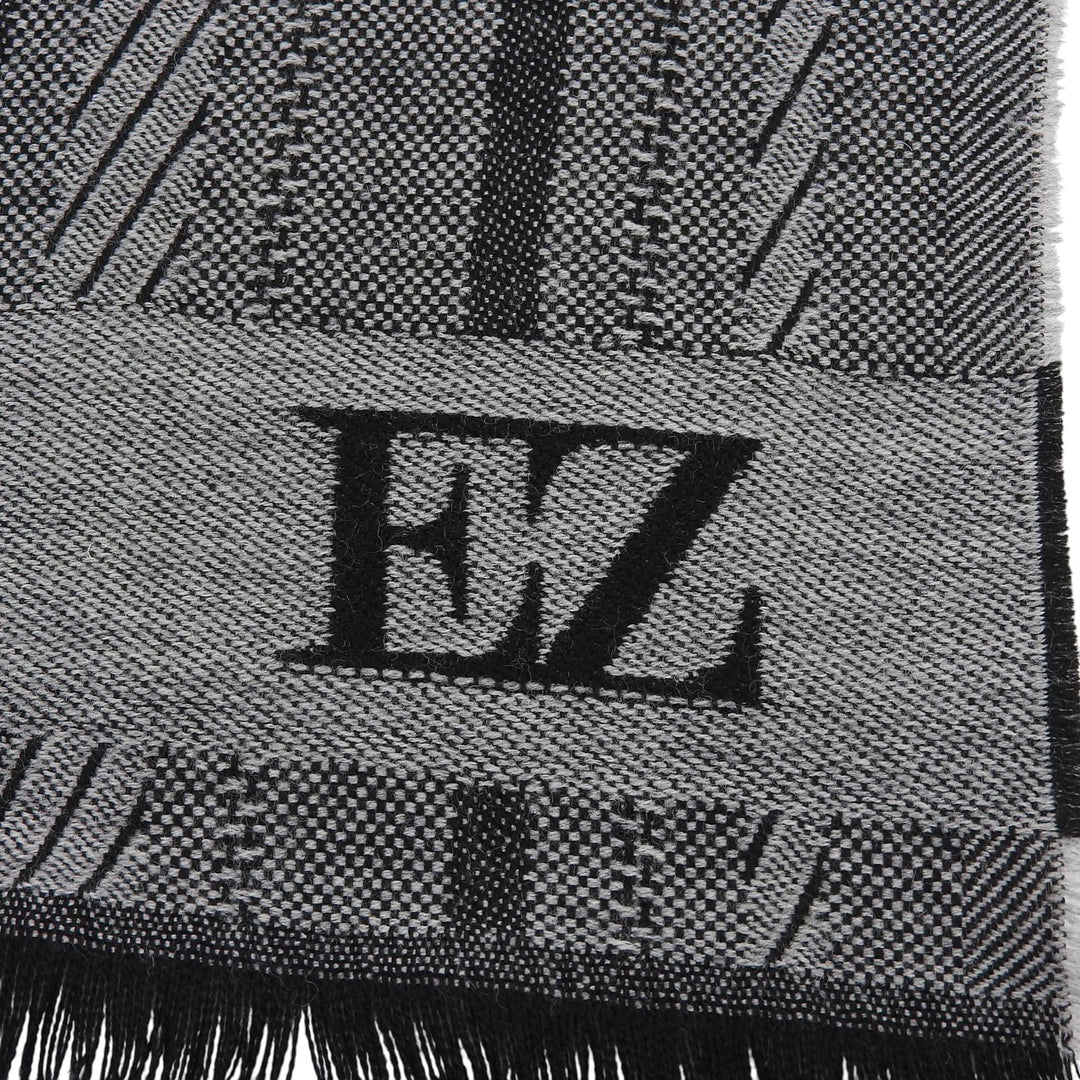 Excellent Ermenegildo Zegna Scarf Logo included, fringe gray wool mens