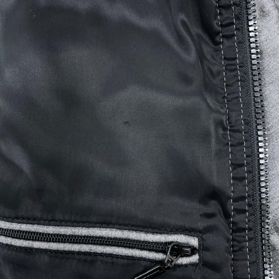 Excellent BLACK LABELCRESTBRIDGE Down jacket Double-zip hooded gray mens M