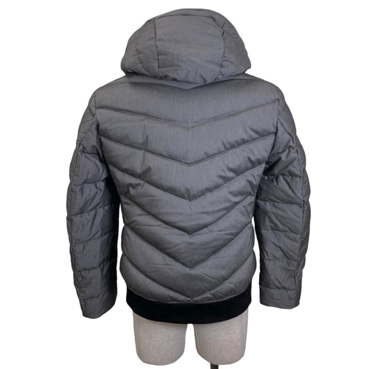 Excellent BLACK LABELCRESTBRIDGE Down jacket Double-zip hooded gray mens M