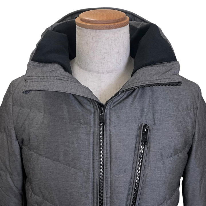 Excellent BLACK LABELCRESTBRIDGE Down jacket Double-zip hooded gray mens M