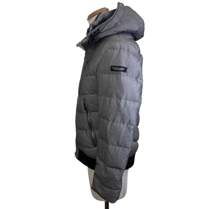 Excellent BLACK LABELCRESTBRIDGE Down jacket Double-zip hooded gray mens M