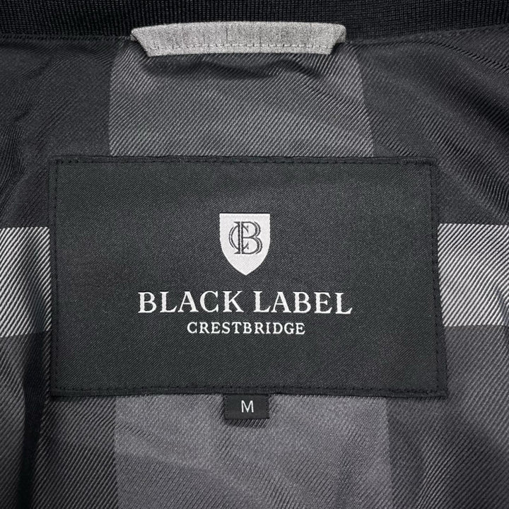 Excellent BLACK LABELCRESTBRIDGE Down jacket Double-zip hooded gray mens M
