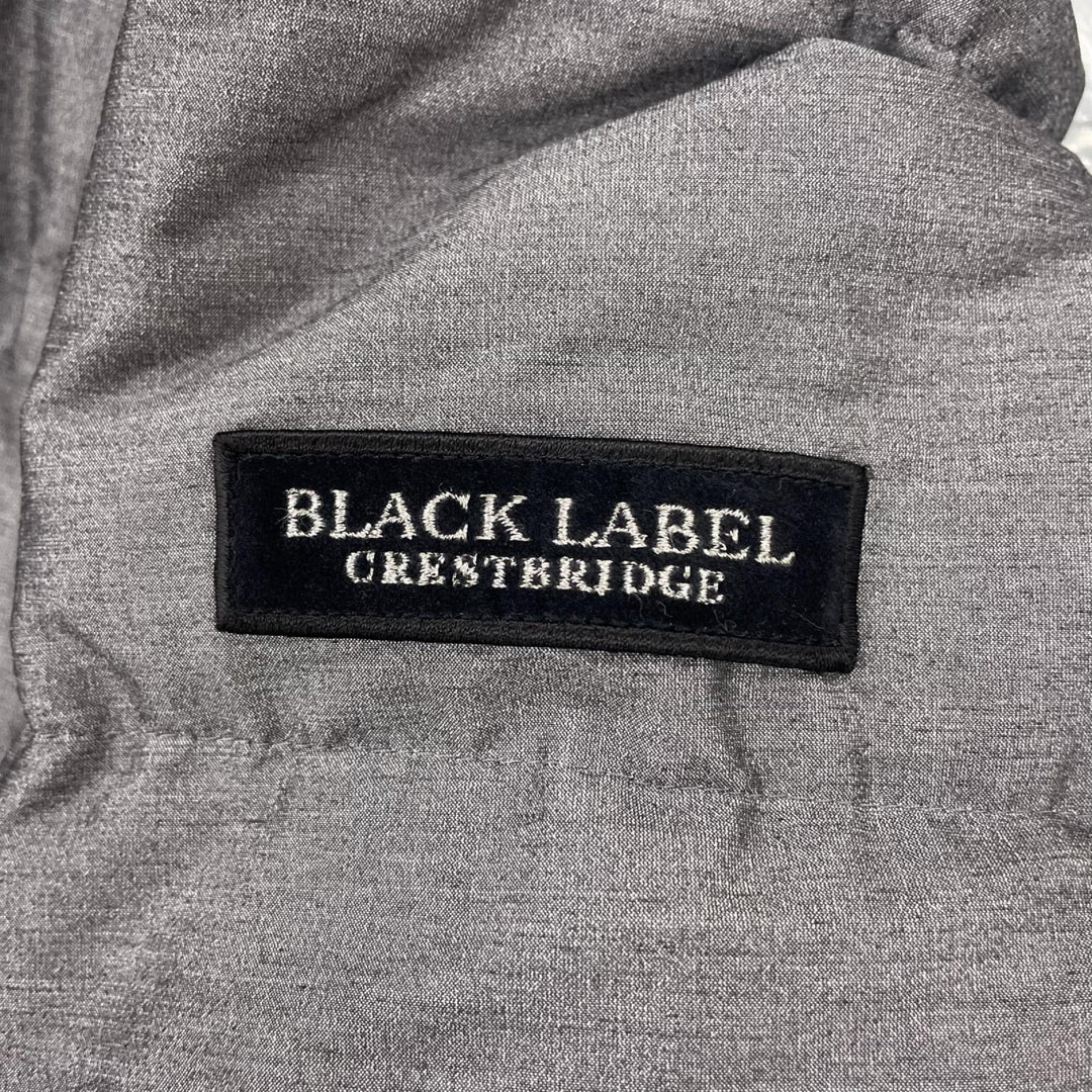 Excellent BLACK LABELCRESTBRIDGE Down jacket Double-zip hooded gray mens M