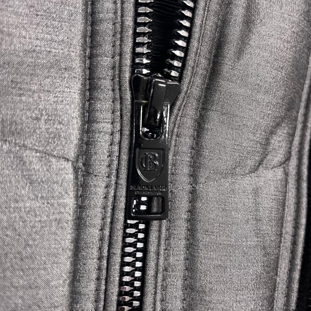 Excellent BLACK LABELCRESTBRIDGE Down jacket Double-zip hooded gray mens M
