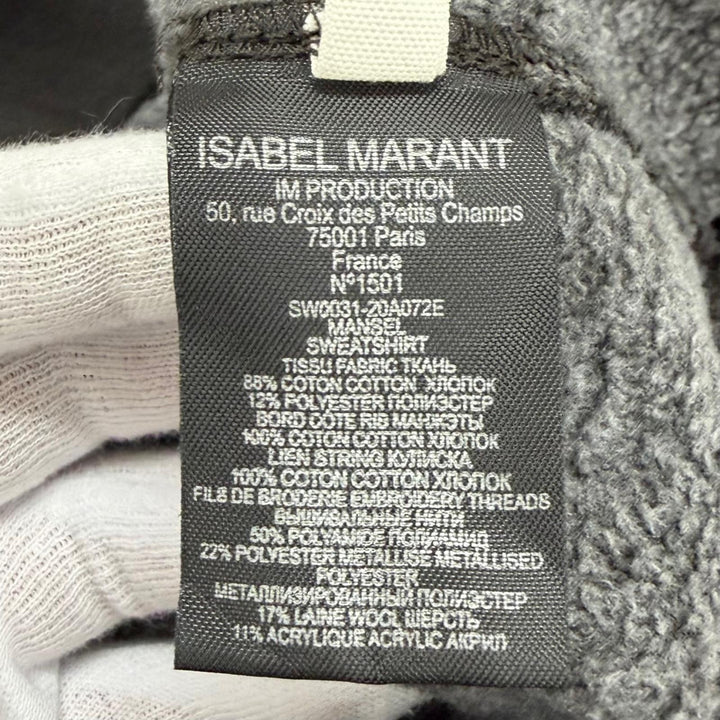 Pristine ISABEL MARANT hoodie MANSEL pullover hoodie cotton 36 SW0031
