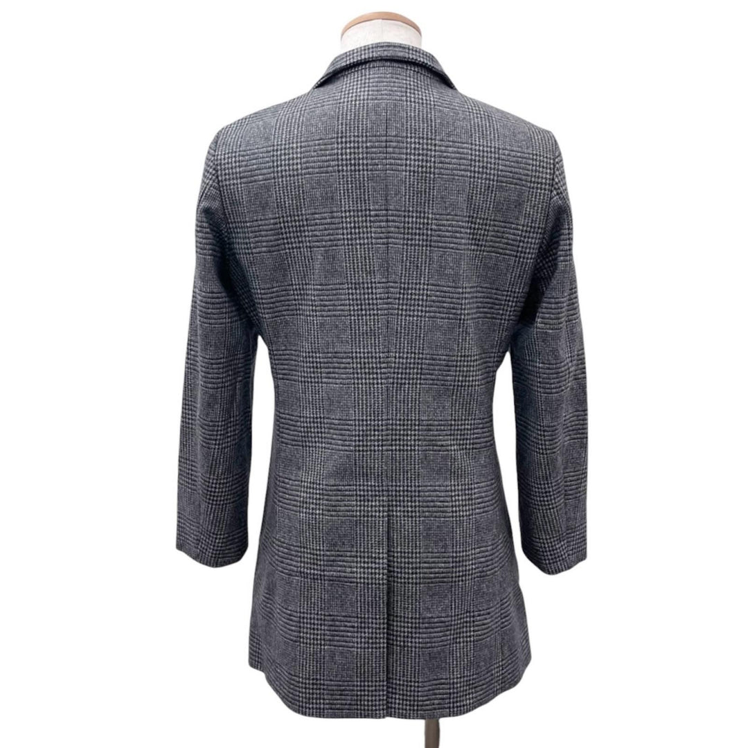 Pristine PAUL STUART Chester coat Glen check gray wool mens 44