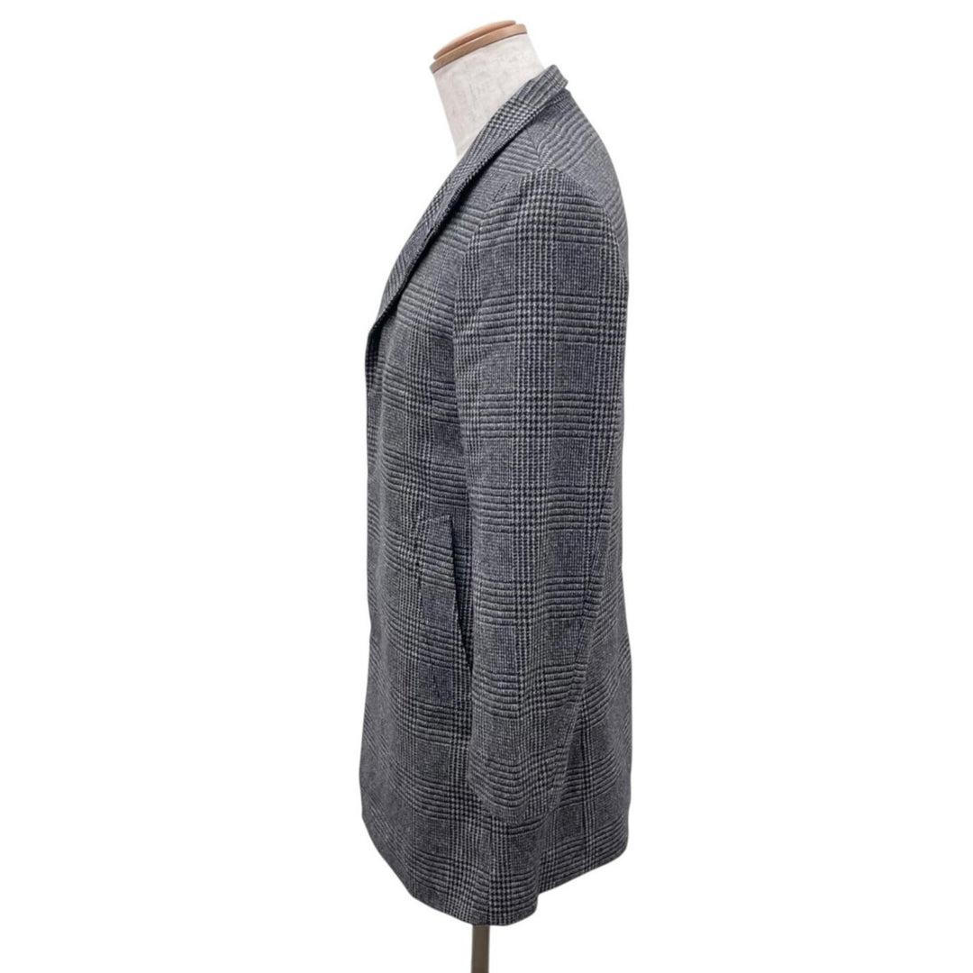 Pristine PAUL STUART Chester coat Glen check gray wool mens 44