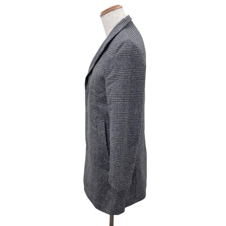 Pristine PAUL STUART Chester coat Glen check gray wool mens 44