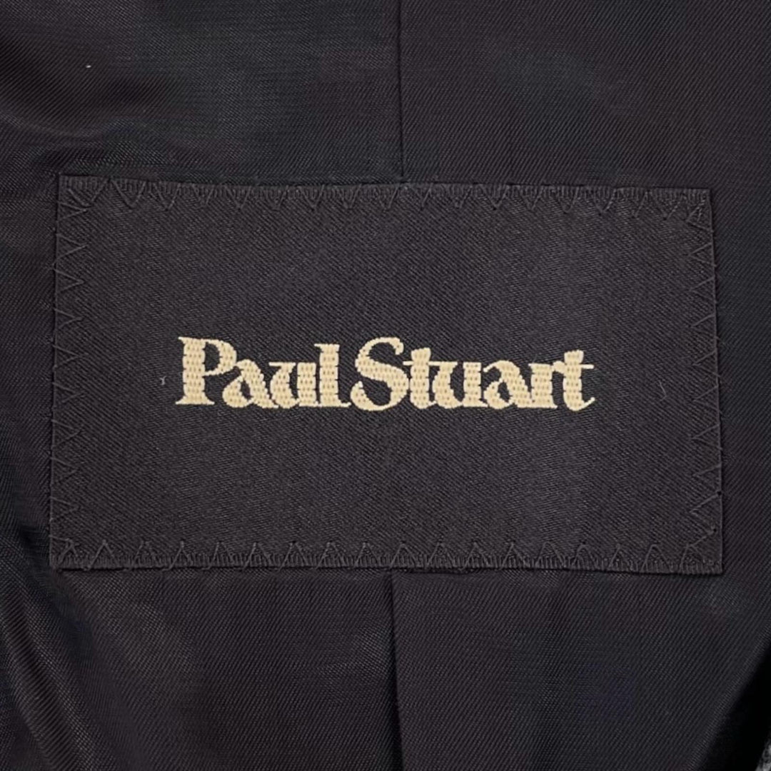 Pristine PAUL STUART Chester coat Glen check gray wool mens 44