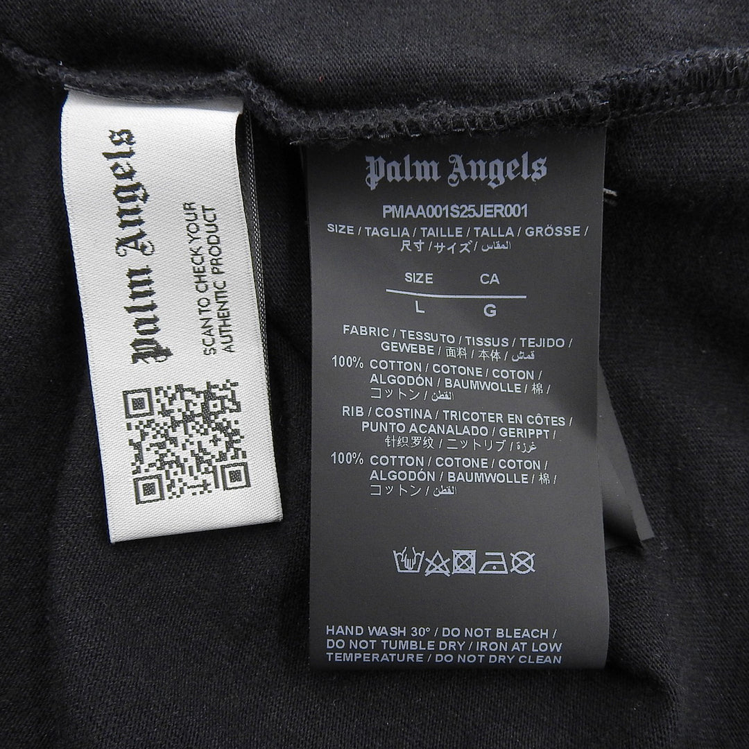 Pristine PALM ANGELS Short sleeve T-shirt PARADISE PALM TEE black cotton mens L