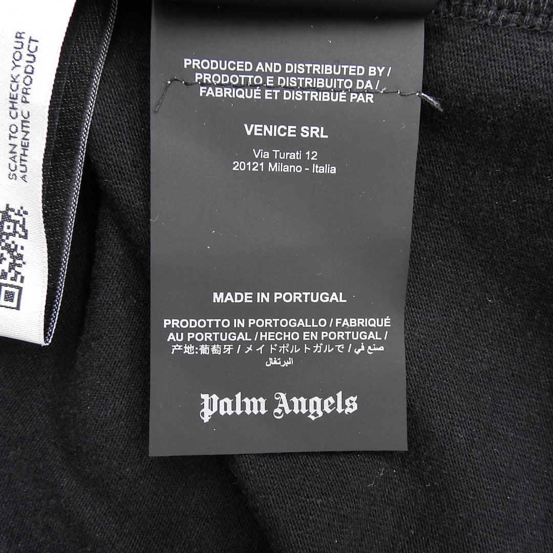 Pristine PALM ANGELS Short sleeve T-shirt PARADISE PALM TEE black cotton mens L